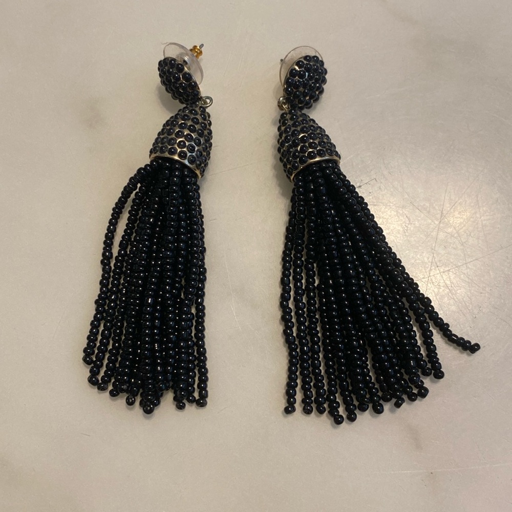 Baublebar black and gold dangle earrings